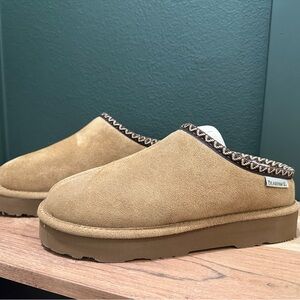 BearPaw Tan Suede Slip-On Loafers
